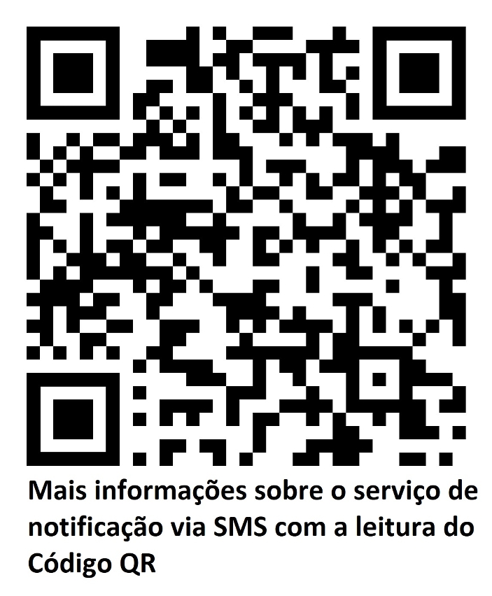 mais informações sobre o serviço de notificação via sms com a leitura do código qr