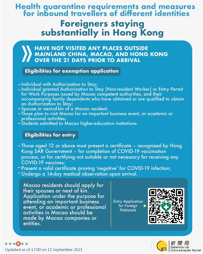 Health quarantine requirements and measures for inbound travellers of different identities. 