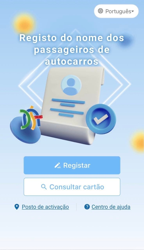 1.aceder à plataforma online de registo e seleccionar consultar cartão
