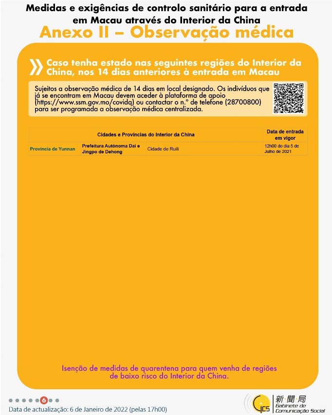 Medidas e exigências de controlo sanitário para a entrada em Macau de indivíduos de diferentes identidades.