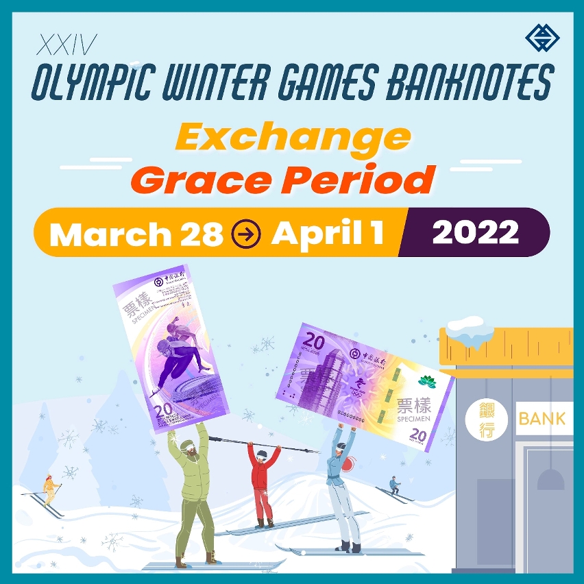 Grace period for the exchange of the XXIV Olympic Winter Games banknotes