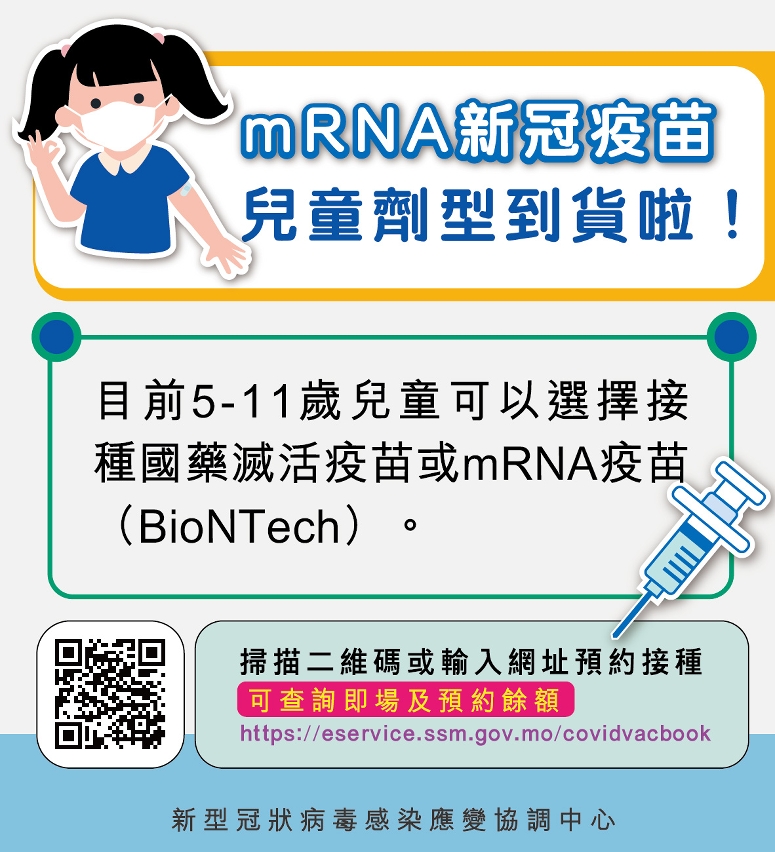 mRNA新冠疫苗兒童劑型到貨啦！