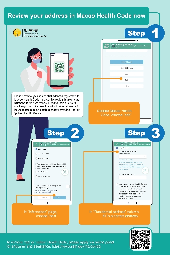 [infographic] Review your address in Macao Health Code now
