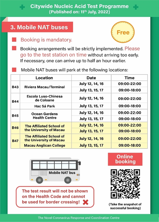 parking arrangements of mobile nat buses