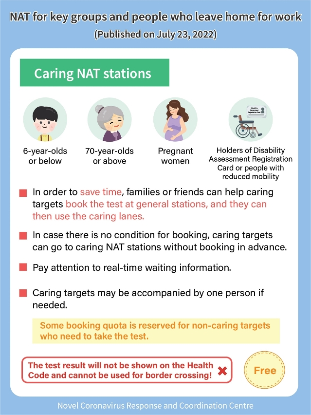 NAT arrangements for key groups and people leaving home for work