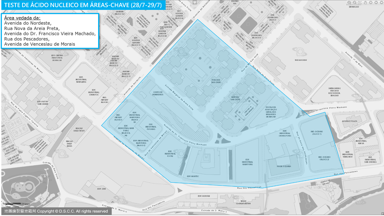 diagrama esquemático da área da avenida do nordeste - rua dos pescadores