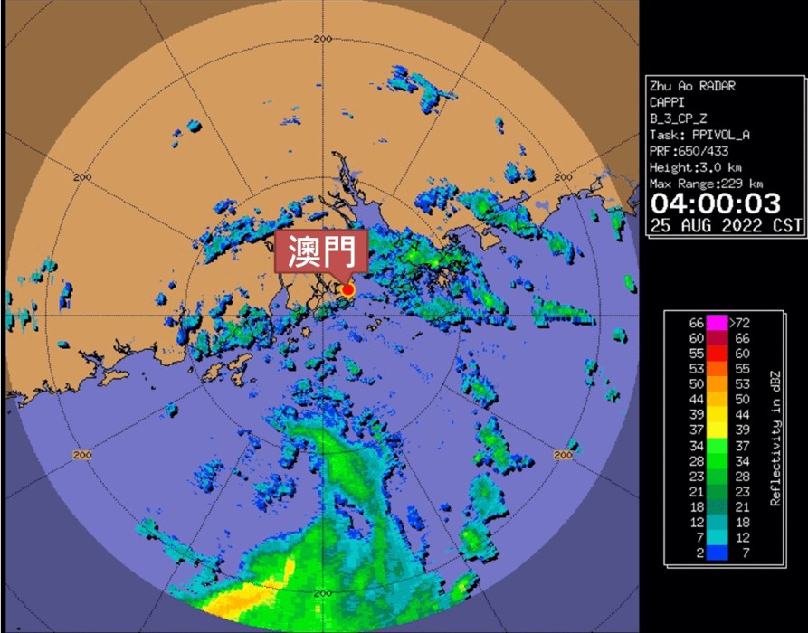 圖4: 珠澳雷達回波圖