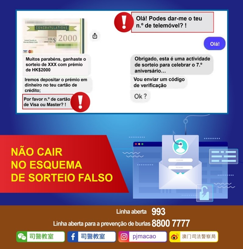 Alerta da PJ: Cuidado com as burlas de sorteios