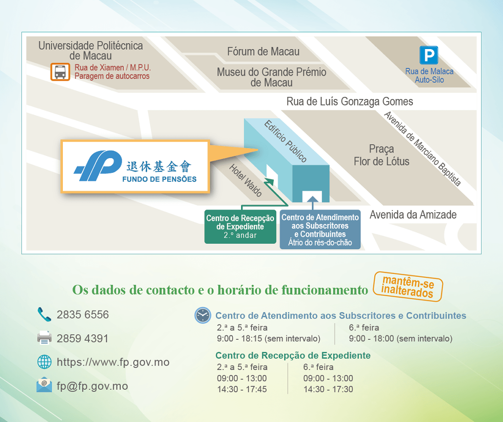 Localização da nova sede e os dados de contacto