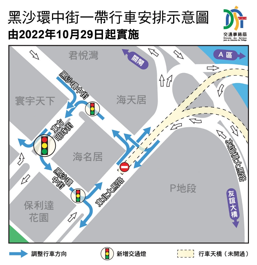 黑沙環中街一帶行車安排示意圖