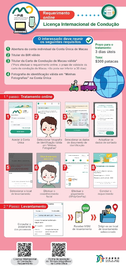 infografia do requerimento online da licença internacional de condução