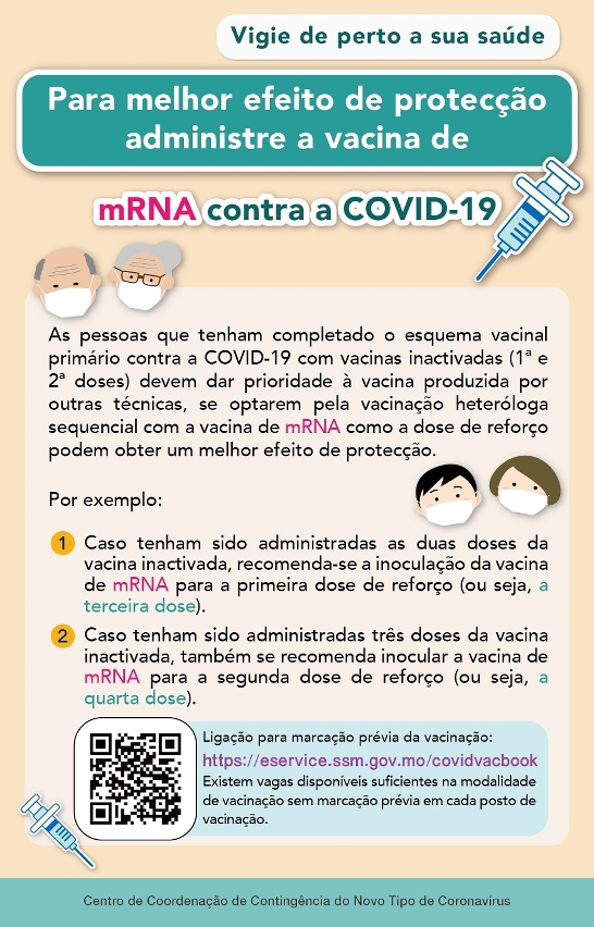 Para melhor efeito de protecção administre a vacina de mRNA contra a COVID-19