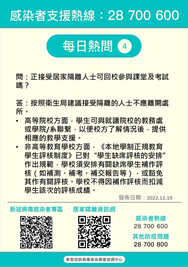 “感染者支援熱線” 熱點問答4