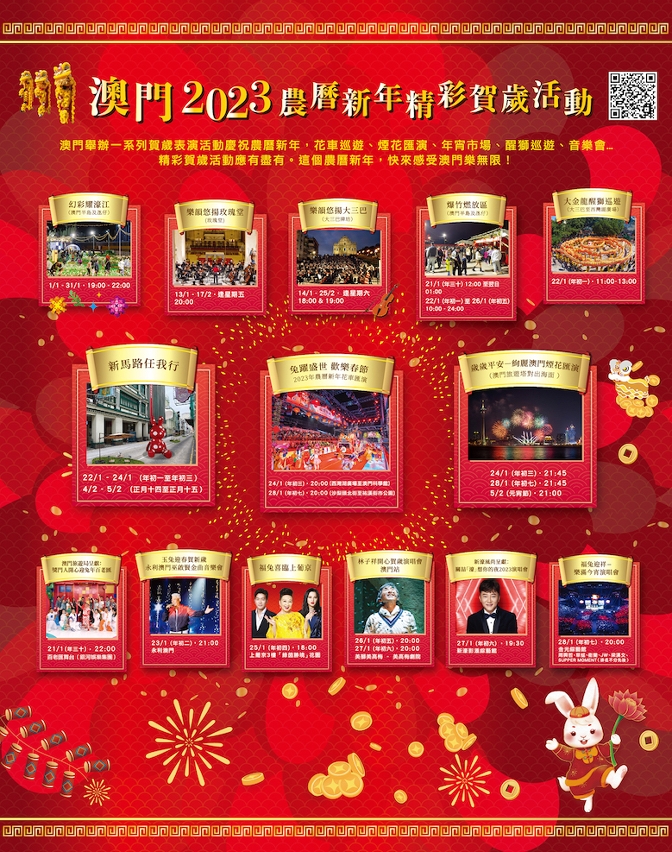 Program of Macao Chinese New Year festivities 2023