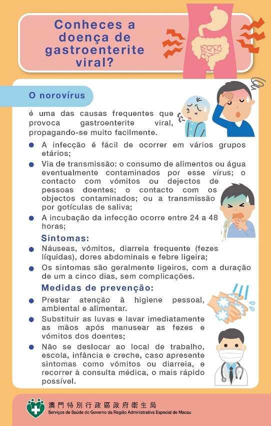 Precauções contra gastroenterite causada por norovírus