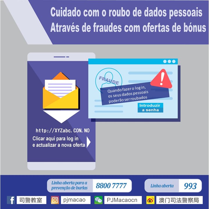 Alerta (prévio): Cuidado com o roubo de dados pessoais através fraudes com prazo de validade de bónus expirado