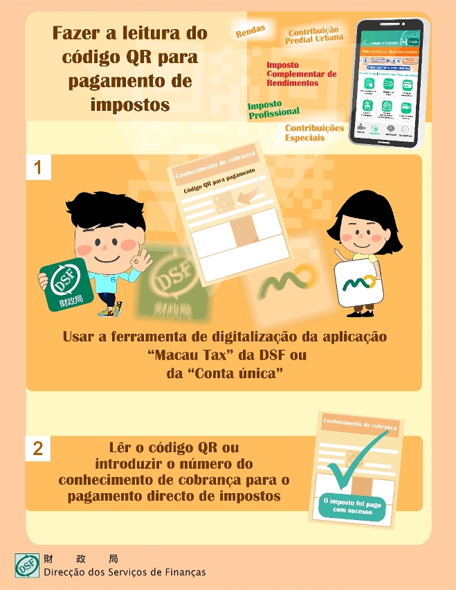 Fazer a leitura do código QR para pagamento de impostos