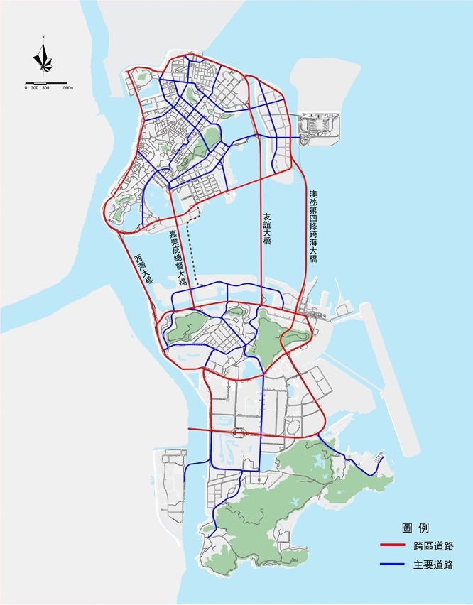 規劃骨架路網結構示意圖