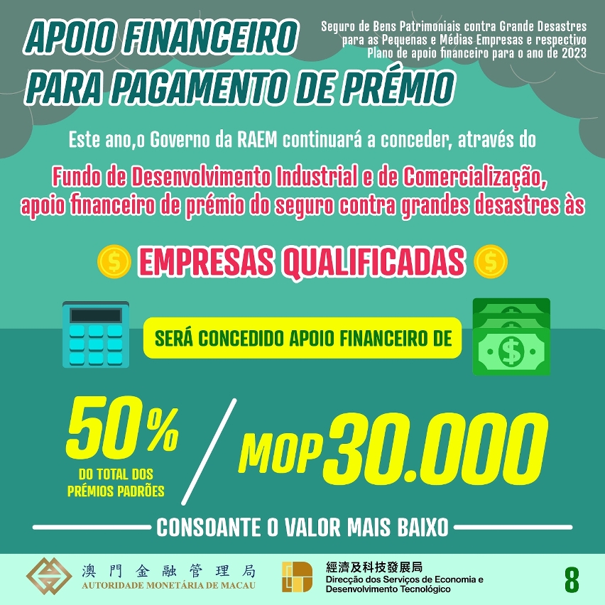 Seguro de bens patrimoniais contra grandes desastres para as PMEs e respectivo plano de apoio financeiro para o ano de 2023