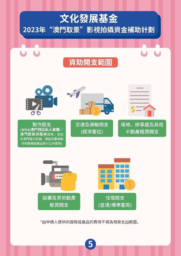 “澳門取景”影視拍攝資金補助計劃 (5)