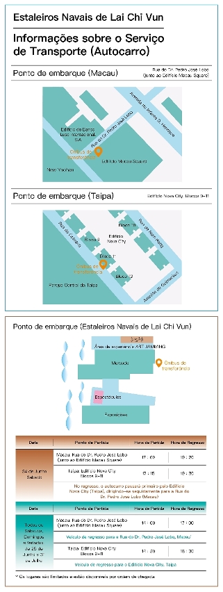 informações sobre o serviço de transporte (autocarro)