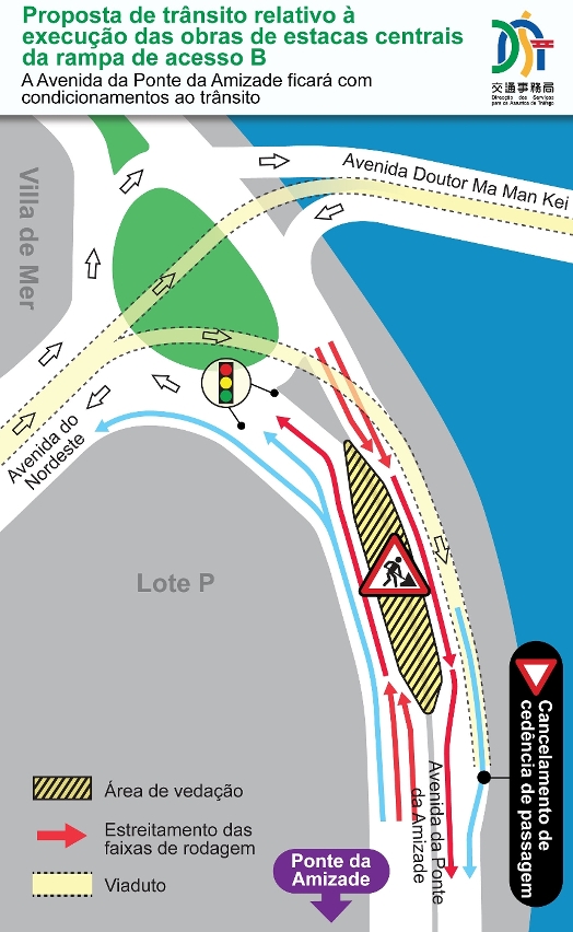 1. Proposta de trânsito relativo à execução das obras de estacas centrais da rampa de acesso b a avenida da ponte da amizade ficará com condicionamentos ao trânsito