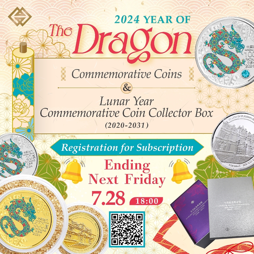 Subscription period for the Year of the Dragon commemorative coins and Lunar Year Commemorative Coin Collector Box ending next Friday