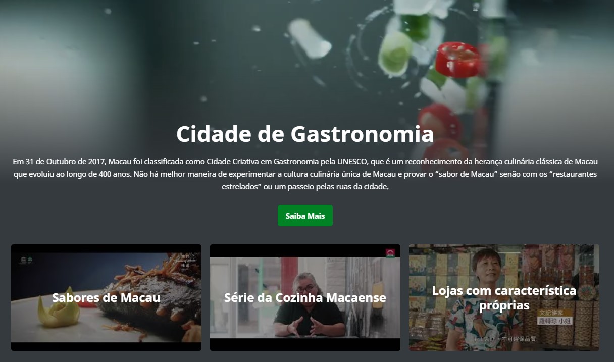 Página electrónica para “Viagem de Gastronomia”