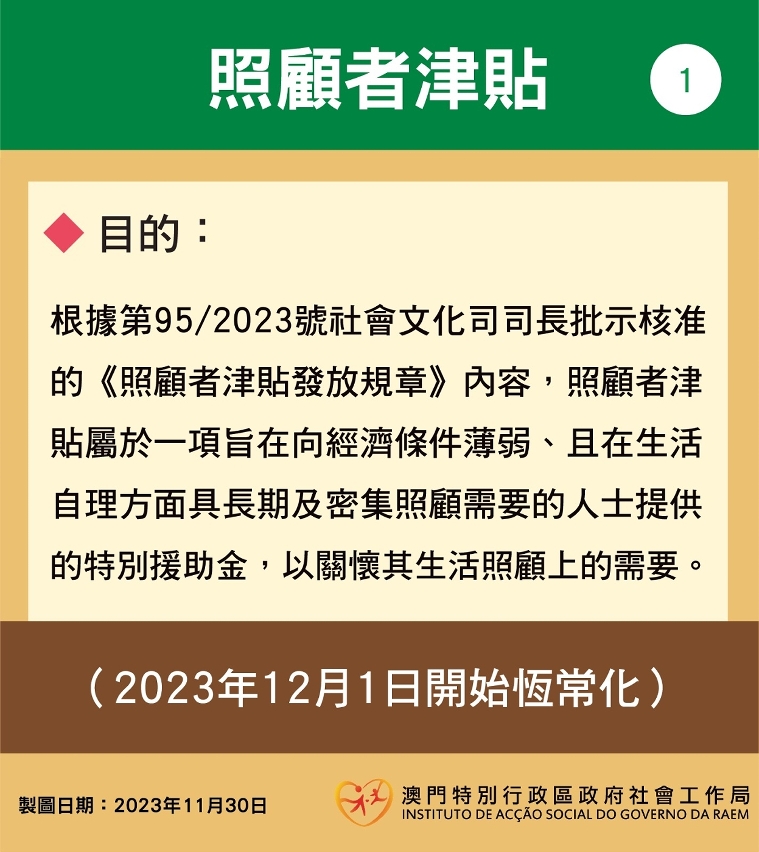 照顧者津貼圖文包
