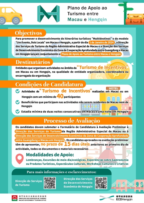 Infografia do “Plano de Apoio ao Turismo Macau-Hengqin”