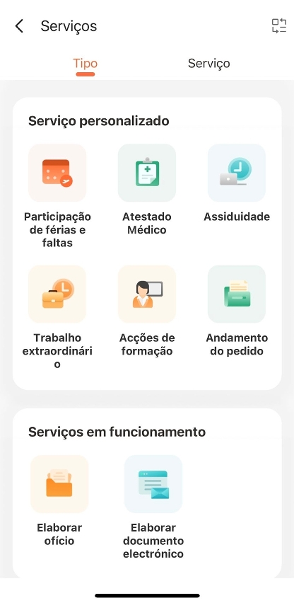 Interface dos "Assuntos Governamentais"