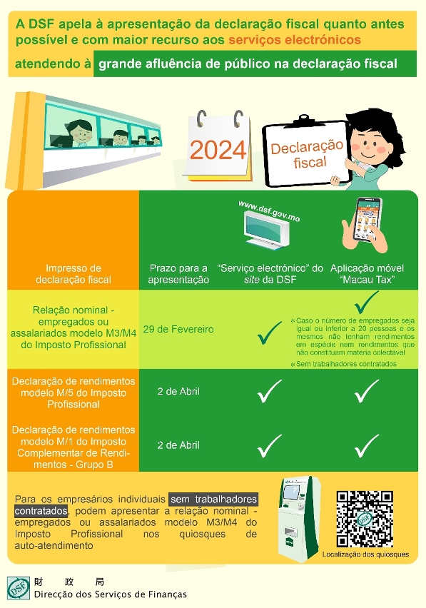 A DSF apela à apresentação, quanto antes possível, da relação nominal modelo M3/M4 do Imposto Profissional, atendendo à grande afluência de público na declaração fiscal