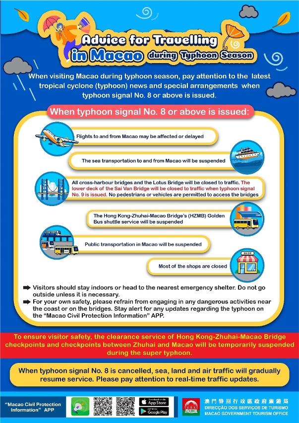 Infographic about “Travel with caution in Macao during typhoon season”