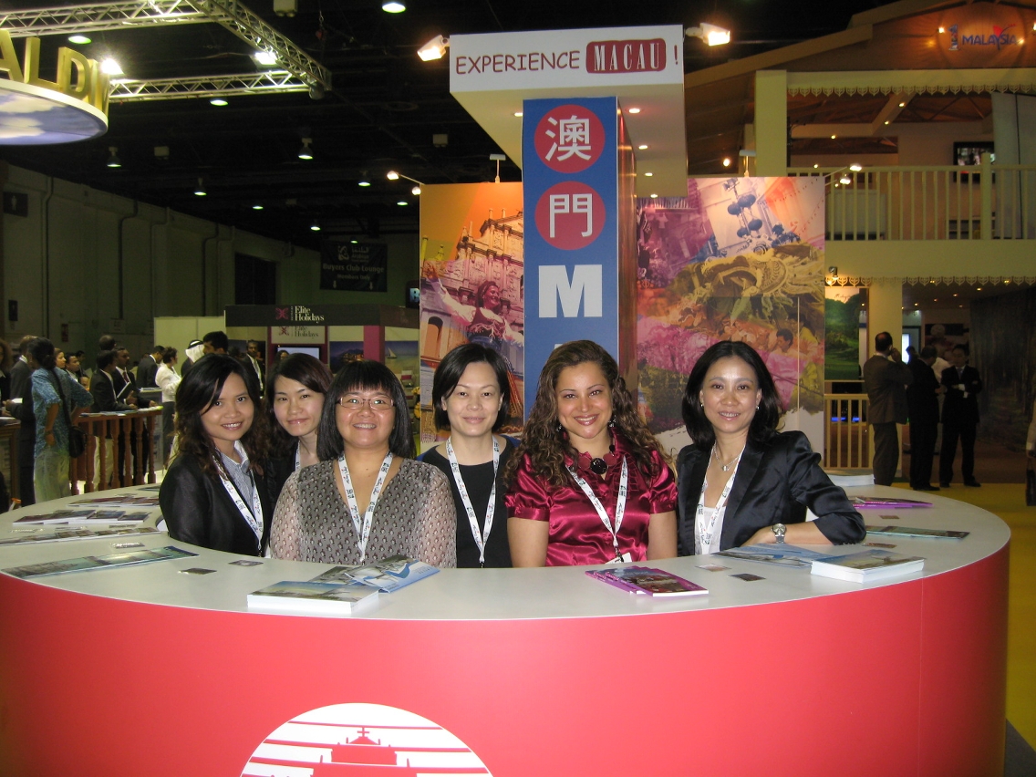 MGTO booth at the event decorated with “Experience Macau” campaign colors