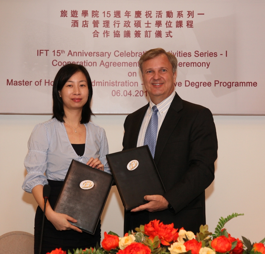 The Institute For Tourism Studies (IFT) signed a Cooperation Agreement with the University of Nevada, Las Vegas (UNLV), Singapore Campus to offer a Master of Hospitality Administration – Executive Programme