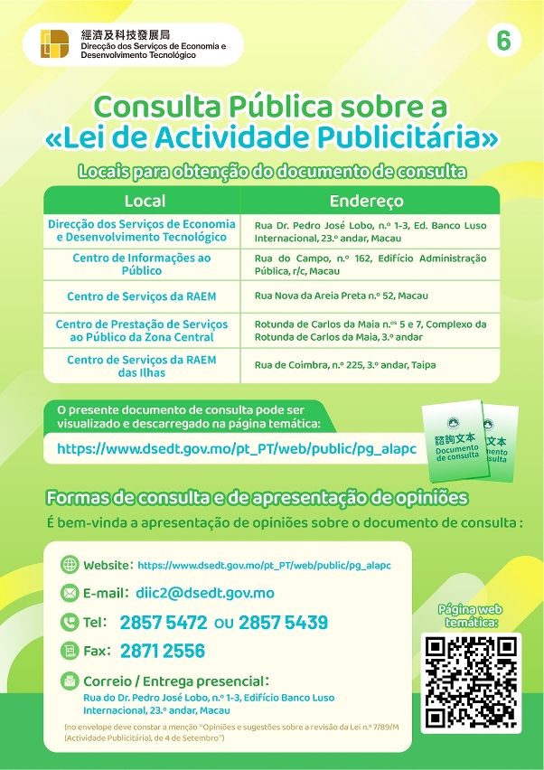 Infografia da consulta pública sobre a revisão da “Lei de Actividade Publicitária”6