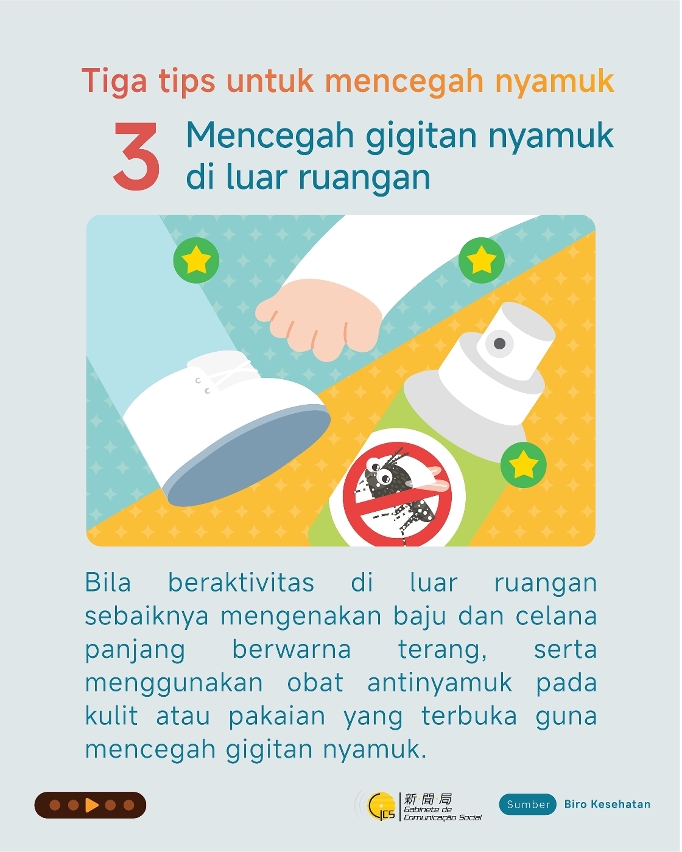 Prevent mosquito bites outdoors   (Indonesian)