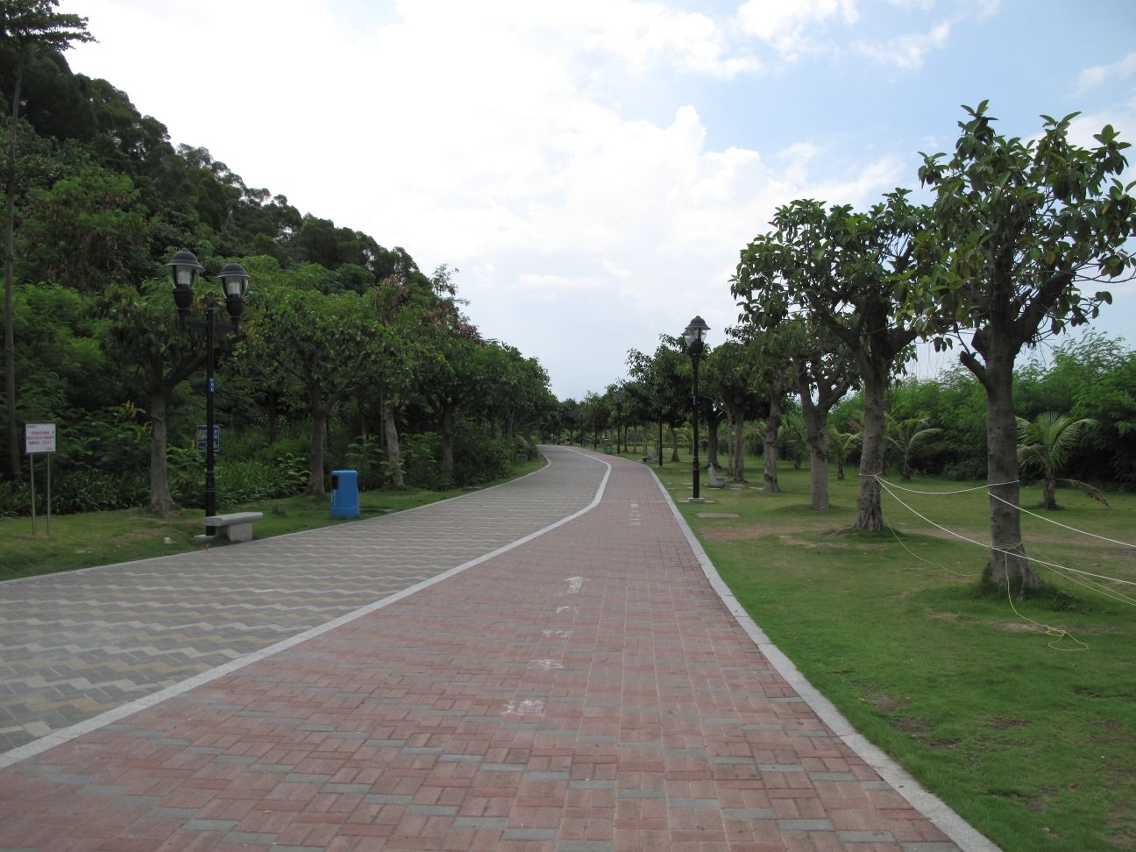 Bela vista da ciclovia na Yeli Island, Zhuhai