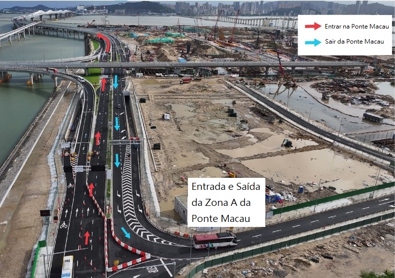 entrada e saída da zona a da ponte macau