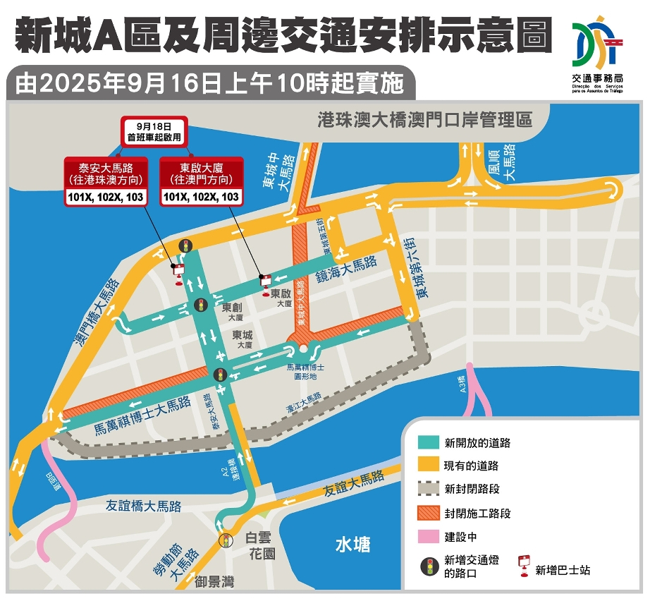 附圖1：新城A區及周邊交通安排示意圖