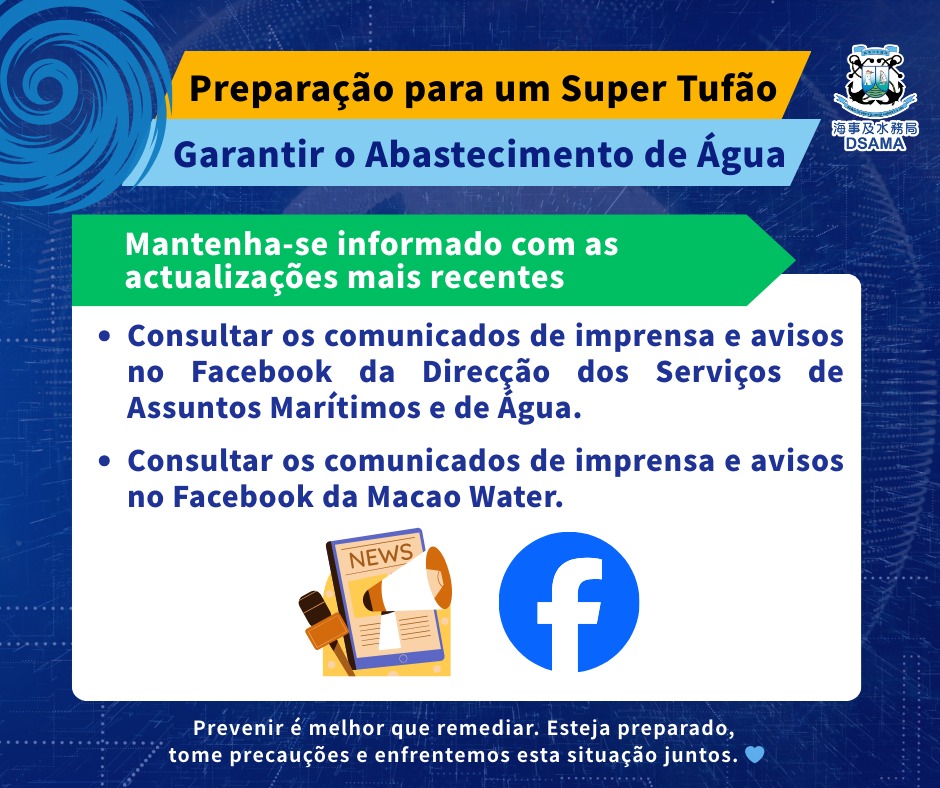 Mantenham-se atentos às notícias divulgadas pela dsama e pela saam