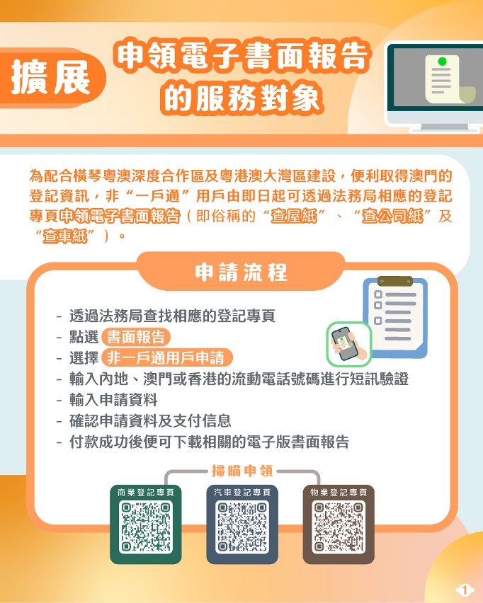 【圖文包】擴展申領電子書面報告的服務對象