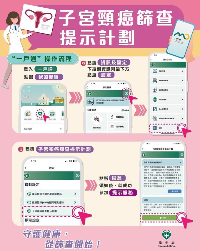 “子宮頸癌篩查提示計劃”宣傳海報