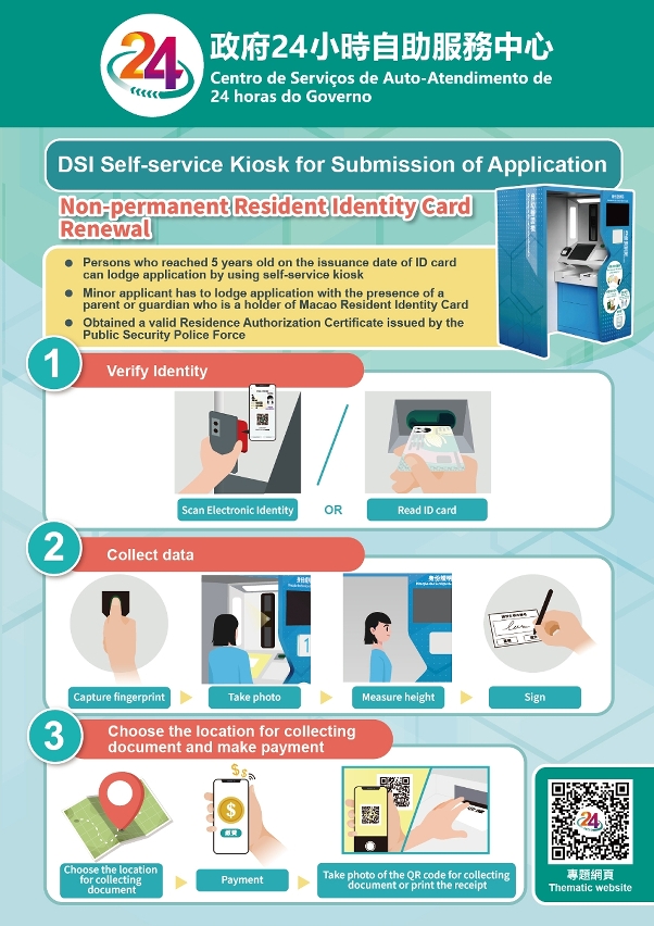 Applying for Renewal of Non-permanent Resident Identity Card via Self-service Kiosks of Identification Services Bureau
