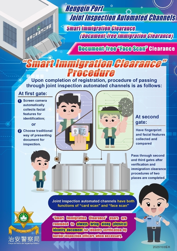 “Smart Immigration Clearance” Launched at Hengqin Port Facilitating Flow of People between Macao and Hengqin