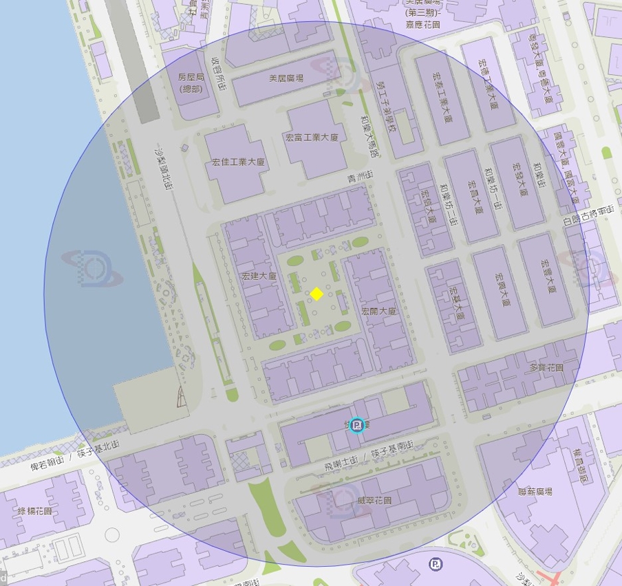 宏开宏建休憩区附近风险区域200米半径范围