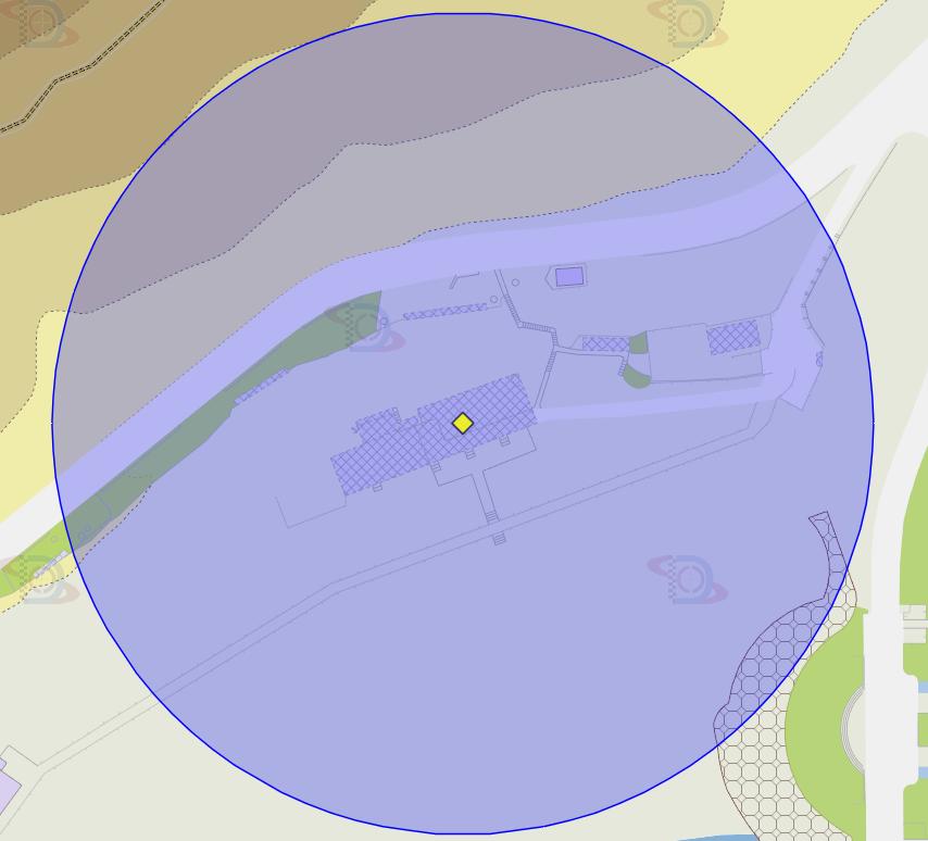 黑沙馬路美麗華餐廳附近風險區域100米半徑範圍