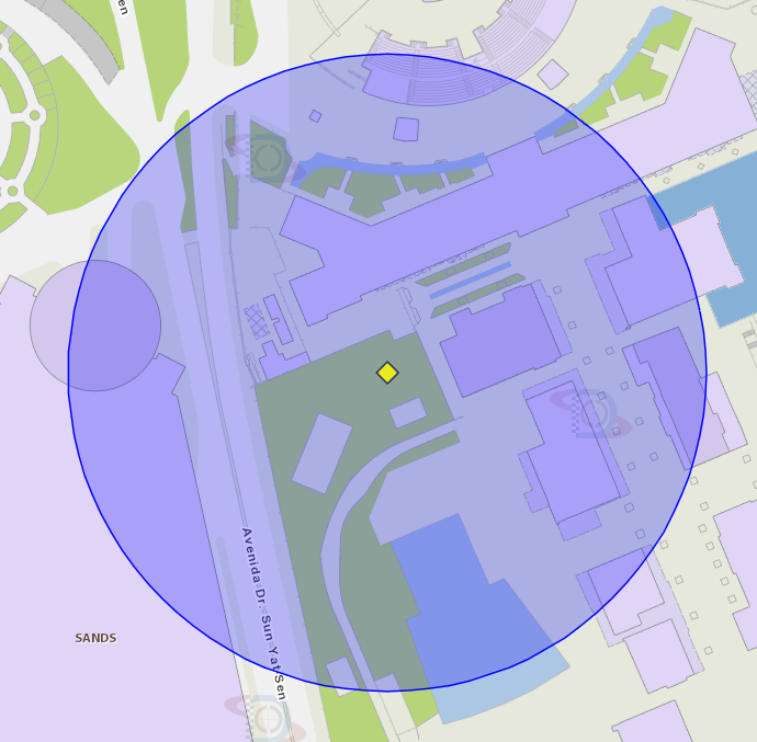 zona de risco com raio de 100 metros nas proximidades da Doca dos Pescadores de Macau.