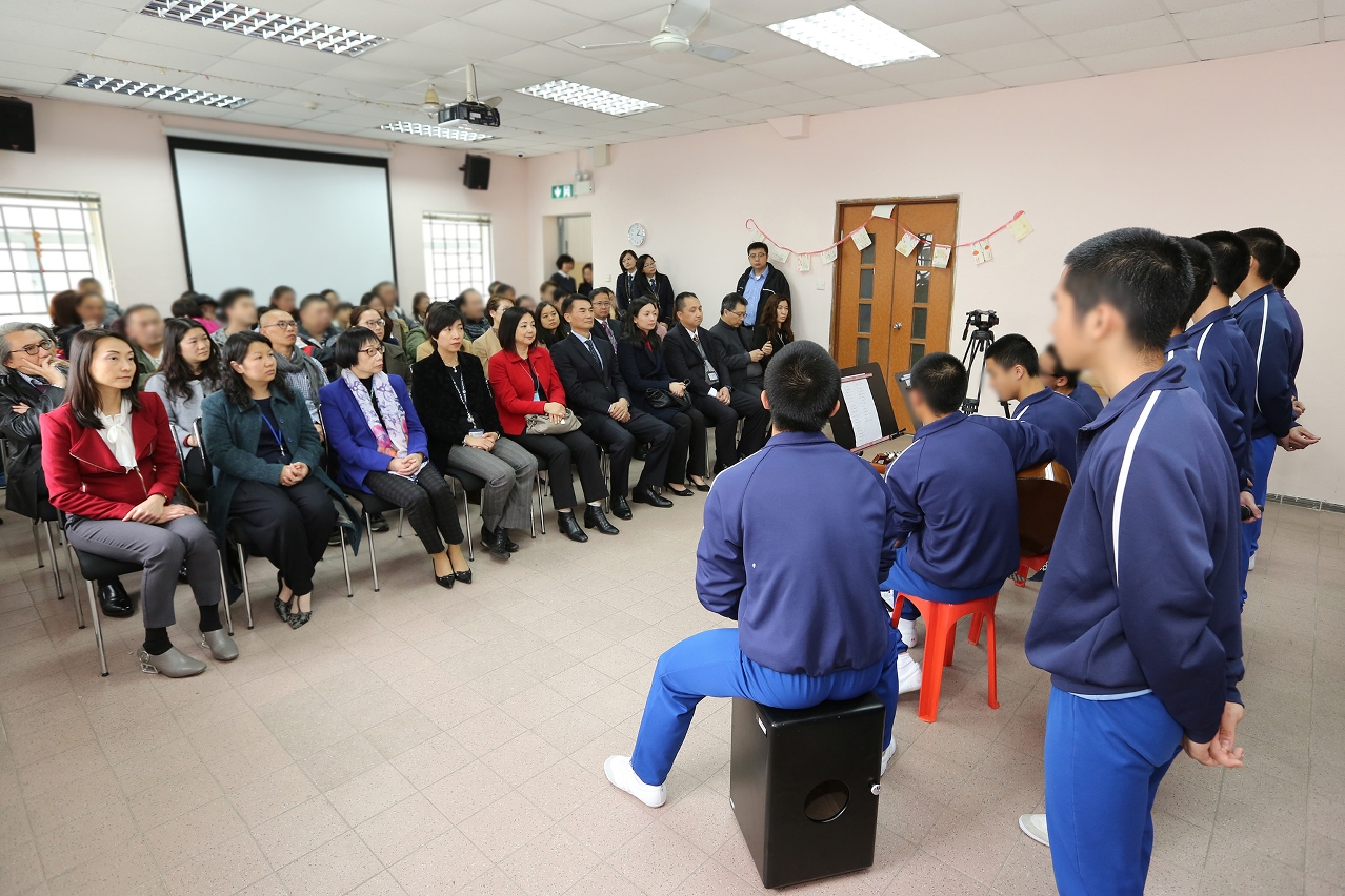 Young offenders sing songs to thank the love and support from guests and parents