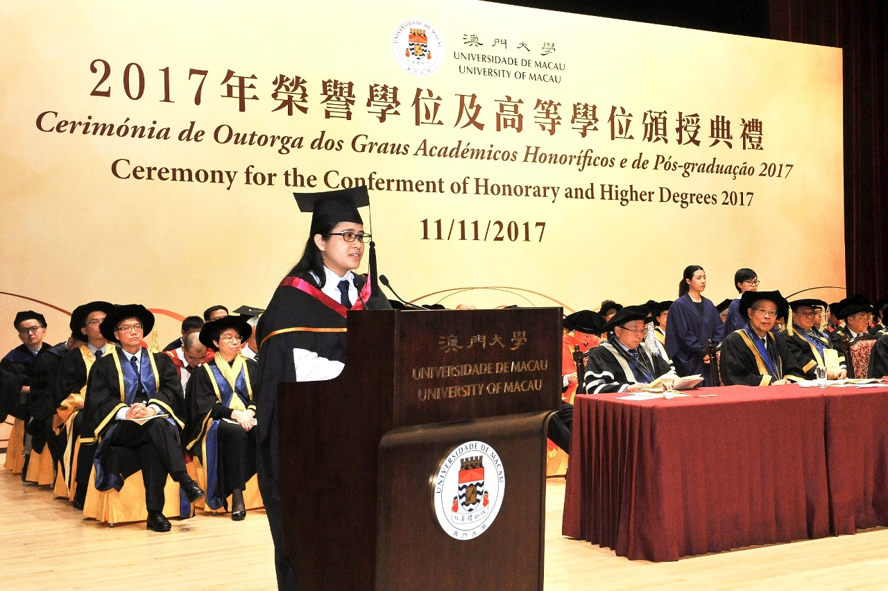 Ermelinda Crestejo感謝大學的栽培